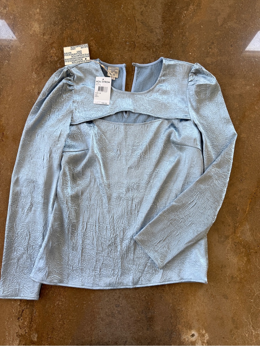 Elegant Pale Blue Silky Blouse